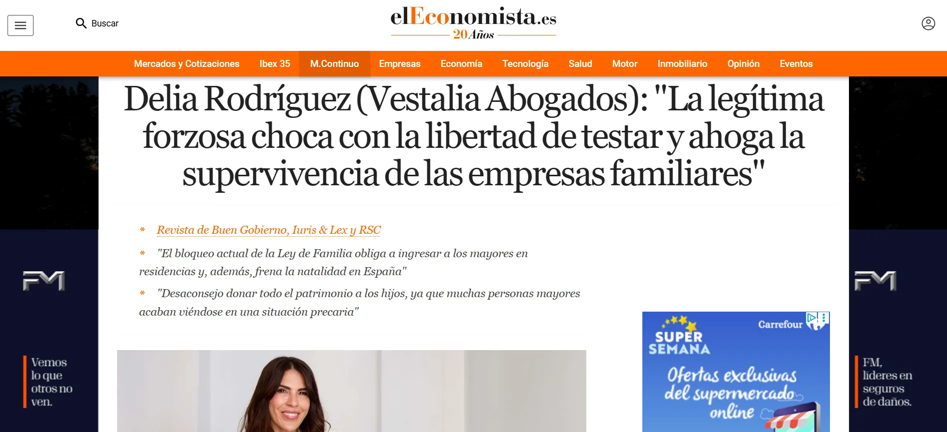 Delia Rodríguez (Vestalia Abogados): "La legítima forzosa choca con la libertad de testar y ahoga la supervivencia de las empresas familiares"<br />
